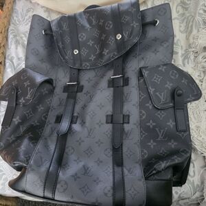 Louis Vuitton Black and Gray Monogram Backpack